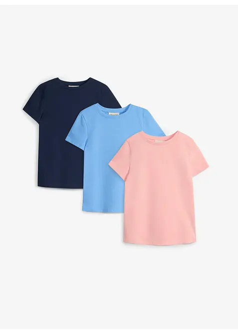T-shirt in puro cotone biologico (pacco da 3), bonprix