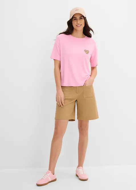 Maglietta cropped con spalle scese, bonprix