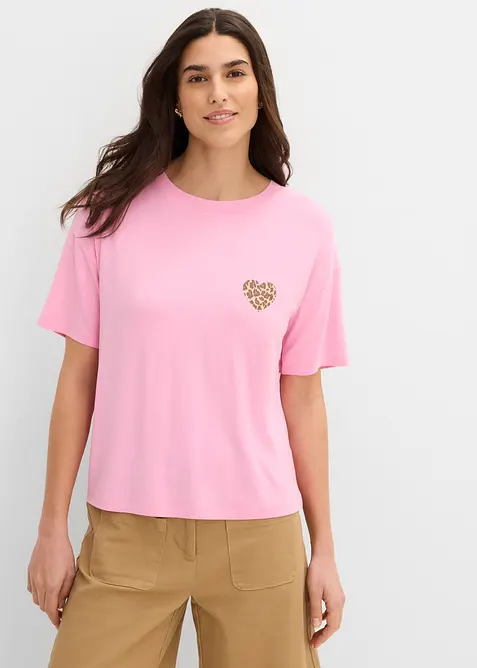 Maglietta cropped con spalle scese, bonprix