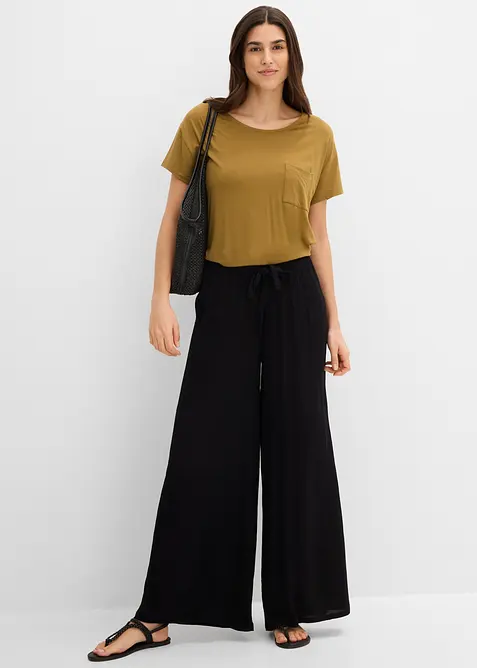 Pantaloni larghi in fine viscosa, bonprix