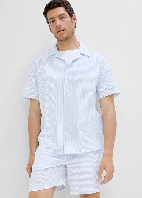 Camicia stile resort in seersucker, loose fit, bonprix