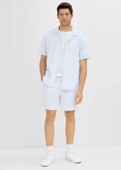 Camicia stile resort in seersucker, loose fit, bonprix