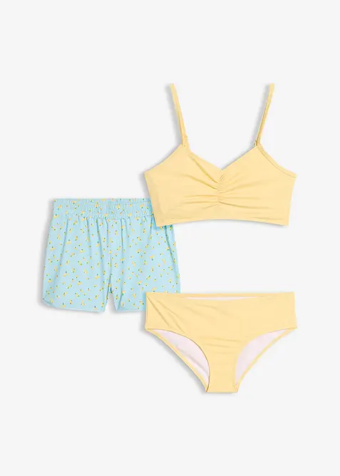 Bikini e pantaloncini da bagno (set 3 pezzi), bonprix