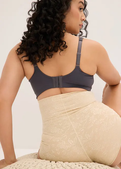 Slip a vita alta in morbido pizzo con effetto modellante medio, bonprix