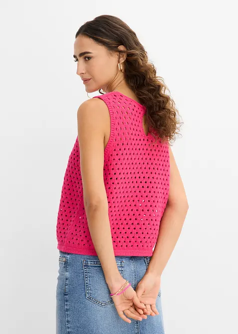 Top all'uncinetto in puro cotone, bonprix
