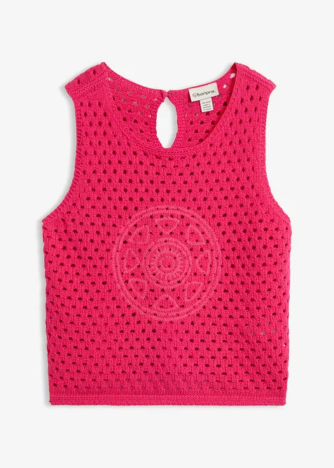 Top all'uncinetto in puro cotone, bonprix