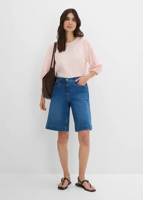 Bermuda in jeans con cotone biologico, vita media, bonprix