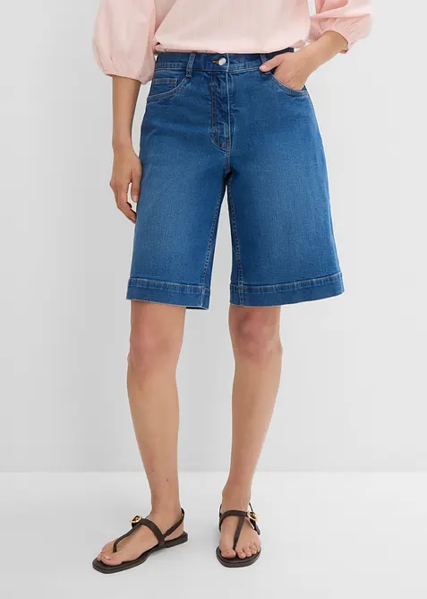 Bermuda in jeans con cotone biologico, vita media, bonprix
