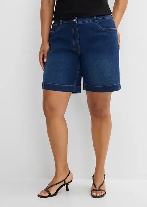 Bermuda in jeans di cotone biologico, vita media, bonprix