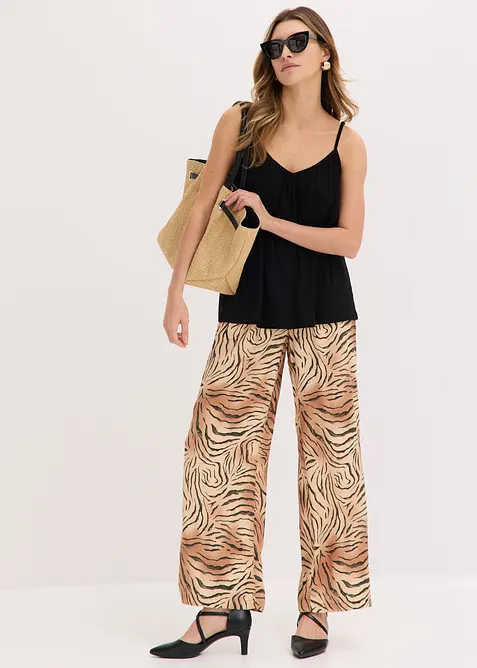Pantaloni larghi con elastico in vita, bonprix