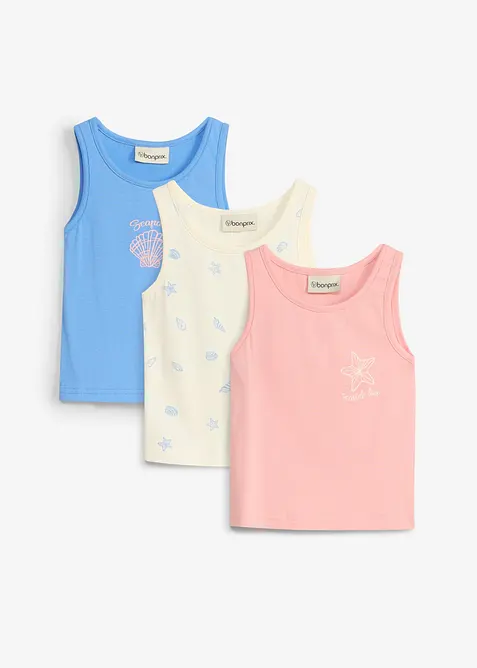 Top in puro cotone biologico (pacco da 3), bonprix