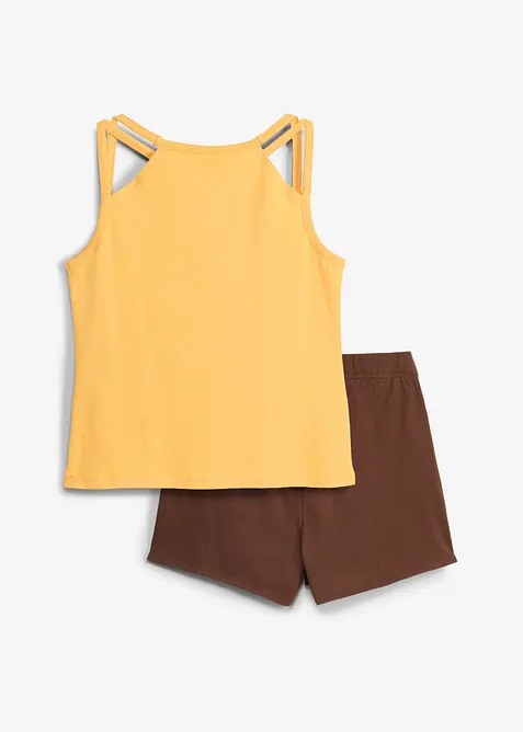 Top e skort in puro cotone biologico (set 2 pezzi), bonprix