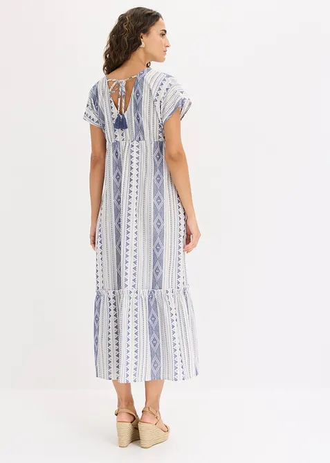Abito midi in misto cotone, bonprix