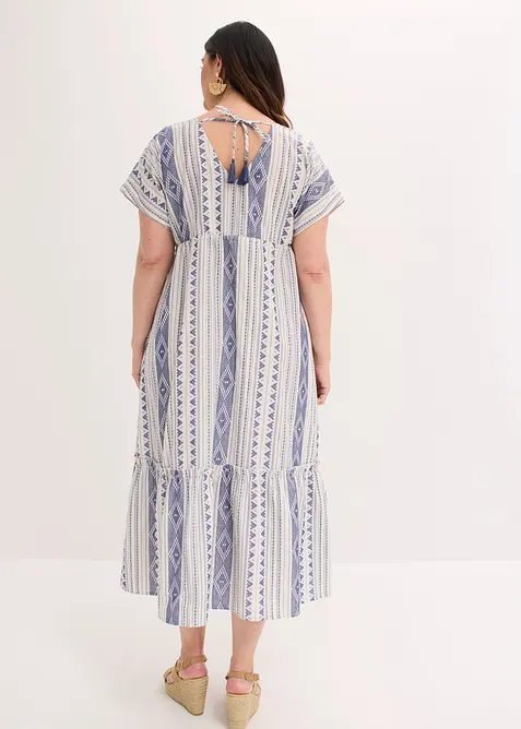 Abito midi in misto cotone, bonprix