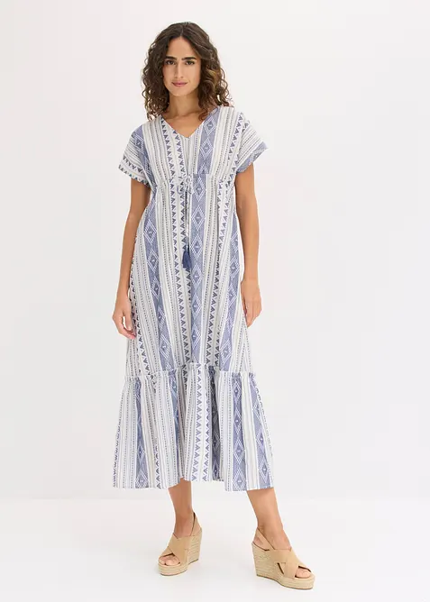Abito midi in misto cotone, bonprix