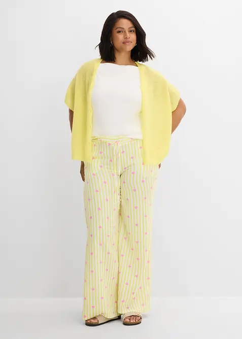 Pantaloni in mussola leggera con elastico in vita, bonprix