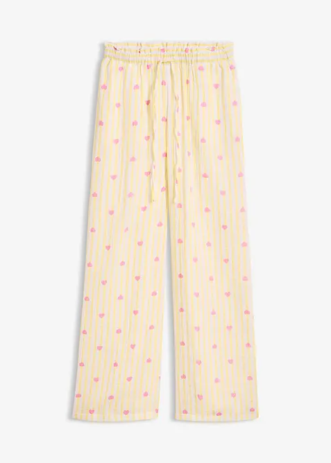 Pantaloni in mussola leggera con elastico in vita, bonprix