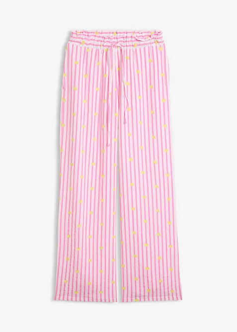 Pantaloni in mussola leggera con elastico in vita, bonprix