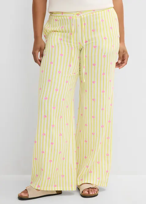 Pantaloni in mussola leggera con elastico in vita, bonprix