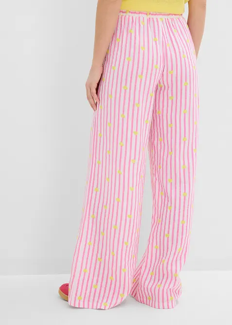 Pantaloni in mussola leggera con elastico in vita, bonprix