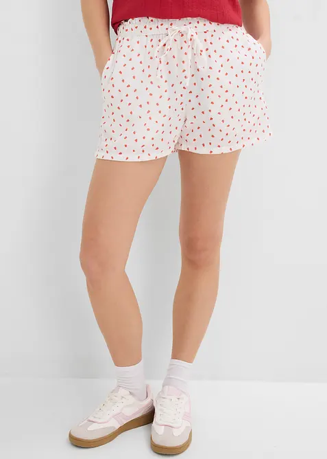 Shorts con vita elastica in mussola ariosa, bonprix