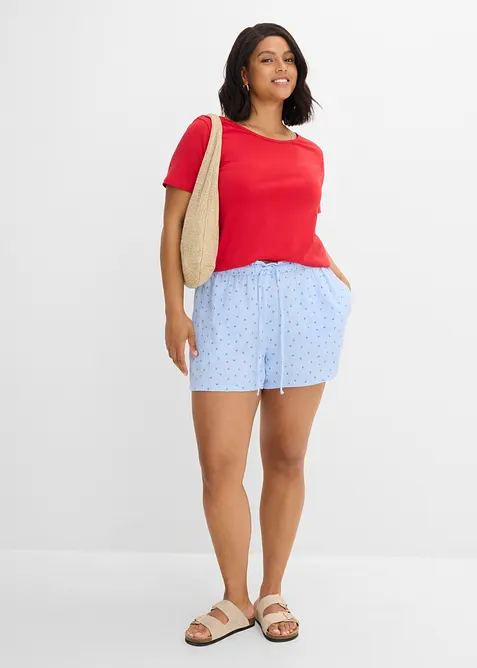 Shorts con vita elastica in mussola ariosa, bonprix