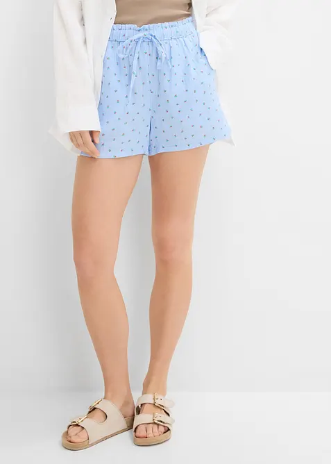 Shorts con vita elastica in mussola ariosa, bonprix