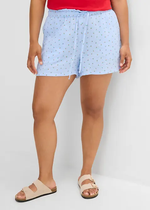 Shorts con vita elastica in mussola ariosa, bonprix