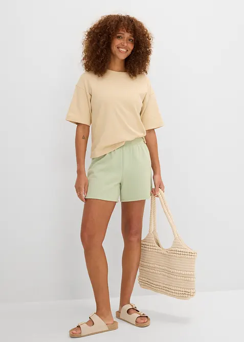 Shorts in felpa con fondo arrotondato, bonprix