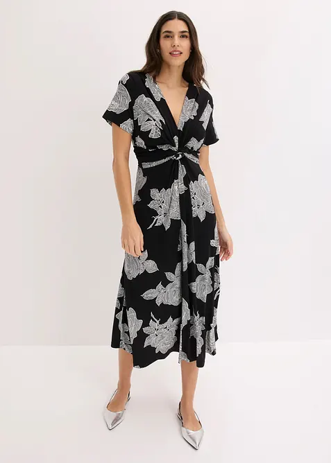 Abito di jersey con drappeggio, bonprix