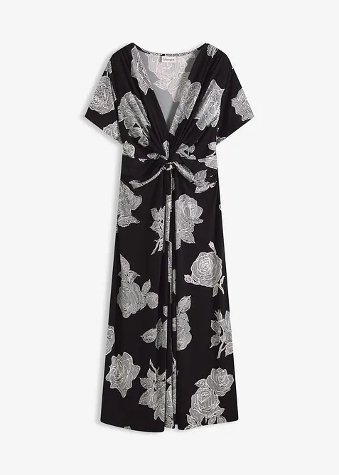 Abito di jersey con drappeggio, bonprix