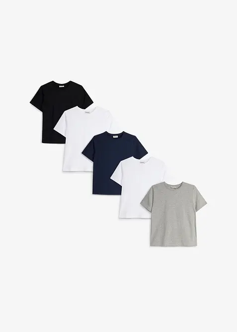 T-shirt in puro cotone biologico (pacco da 5), bonprix