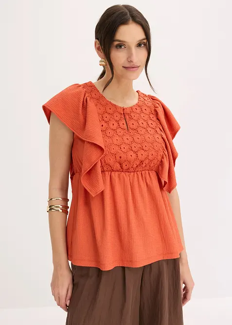 Maglia in cr&ecirc;pe operato, bonprix