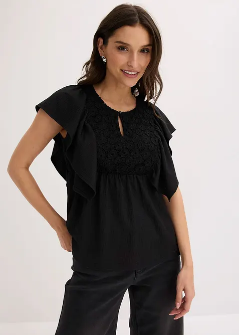 Maglia in cr&ecirc;pe operato, bonprix