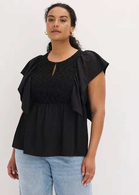 Maglia in cr&ecirc;pe operato, bonprix