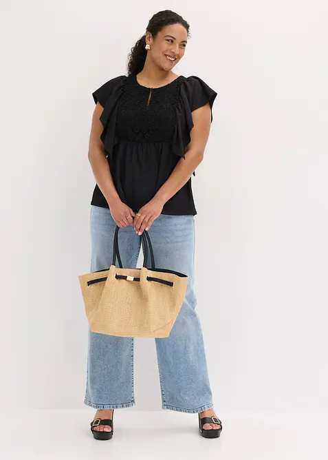 Maglia in cr&ecirc;pe operato, bonprix