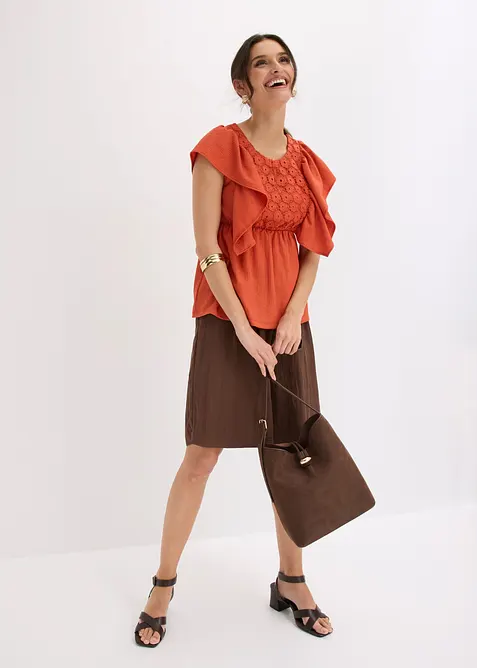 Maglia in cr&ecirc;pe operato, bonprix