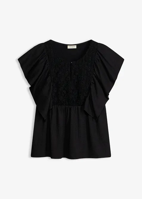 Maglia in cr&ecirc;pe operato, bonprix