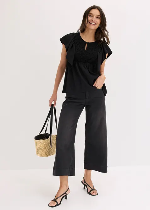 Maglia in cr&ecirc;pe operato, bonprix