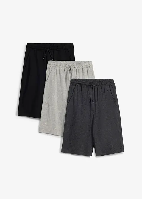 Bermuda in felpa con cotone biologico (pacco da 3), bonprix