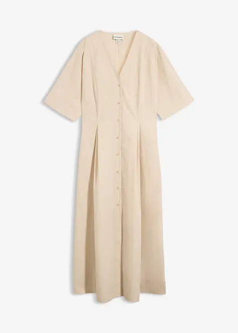 Abito midi in misto cotone, bonprix