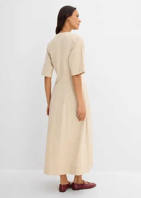 Abito midi in misto cotone, bonprix