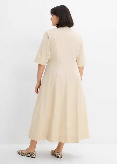 Abito midi in misto cotone, bonprix