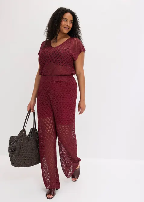 Pantaloni in maglia con paillettes, bonprix