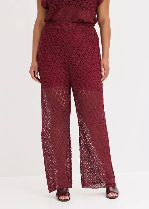 Pantaloni in maglia con paillettes, bonprix
