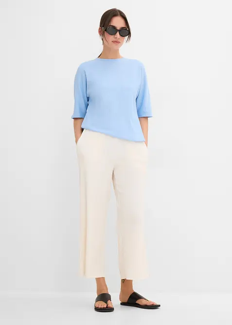 Pantaloni culotte in tessuto strutturato, bonprix