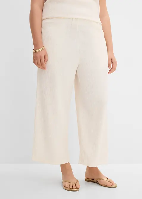 Pantaloni culotte in tessuto strutturato, bonprix