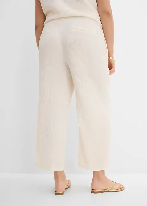 Pantaloni culotte in tessuto strutturato, bonprix
