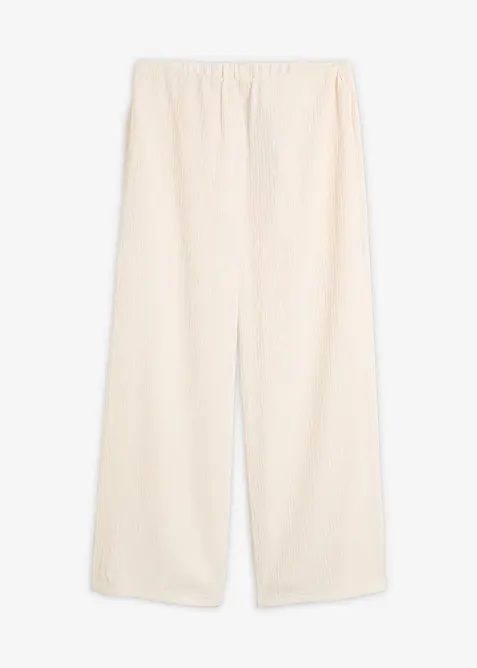 Pantaloni culotte in tessuto strutturato, bonprix