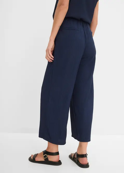 Pantaloni culotte in tessuto strutturato, bonprix